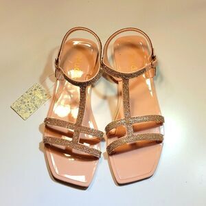 BRAND NEW MUDD ANKLE STRAP QUARE TOE DOUBLE STRAP WOMEN"S SLIP-ON SANDAL